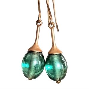 Irridescent Pearlized Glass Earrings
